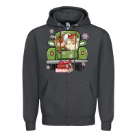 Christmas Santa And Reindeer Truck Zipper Hoodie | Teevron