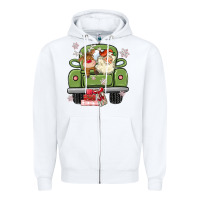 White christmas santa and reindeer truck Zipper Hoodie - MaliasSmallBusiness