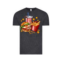 Vintage Black hamburger potatoes and coke Vintage Tee - AdoDesignShop
