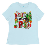 Baby Blue santa's favorite pt Ladies Tee - Zillion Design Studio