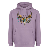 Lavender boho deer skull sunflowers and gemstone Heavyweight Hoodie - RanaPortraitStore