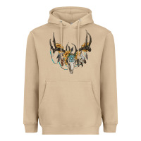 Mushroom boho deer skull sunflowers and gemstone Heavyweight Hoodie - RanaPortraitStore