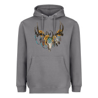 Storm boho deer skull sunflowers and gemstone Heavyweight Hoodie - RanaPortraitStore