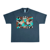 Midnight Navy western cowhide turquoise and wood background Urban Heavy Tee - Artiststas