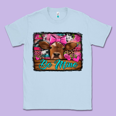 Be Mine Valentine's Day Cow Classic Tee Designed By Jasminsmagicworld