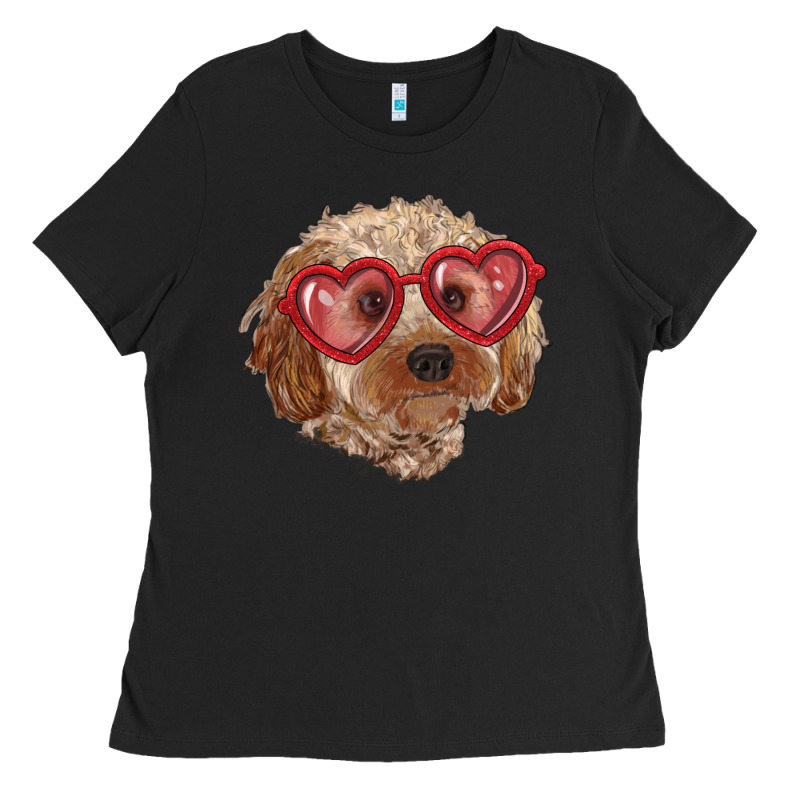 Toy Poodle With Love Glasses Ladies Tee by RanaPortraitStore | Teevron