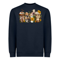 Navy cows coffee cups Heavyweight Sweatshirt - Jasminsmagicworld