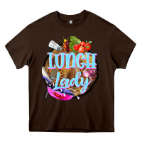Chocolate Brown western lunch lady Heavy Core Tee - BarkalooDesign