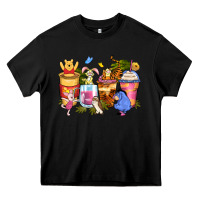 Black cartoon characters coffee cups Heavy Core Tee - Zillion Design Studio