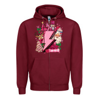 Burgundy pink christmas lightning bolt Zipper Hoodie - MaliasSmallBusiness