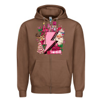 Chestnut pink christmas lightning bolt Zipper Hoodie - MaliasSmallBusiness