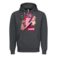 Smoke pink christmas lightning bolt Zipper Hoodie - MaliasSmallBusiness