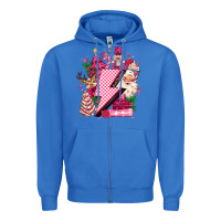 True Royal pink christmas lightning bolt Zipper Hoodie - MaliasSmallBusiness