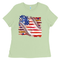Matcha baseball american flag Ladies Tee - texasbilliewilder