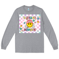 Heather Grey a little bit dramatic retro Long Sleeve Tee - MaliasSmallBusiness