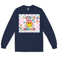 Navy a little bit dramatic retro Long Sleeve Tee - MaliasSmallBusiness
