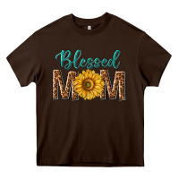 Chocolate Brown western blessed mom with sunflower Heavy Core Tee - texasbilliewilder