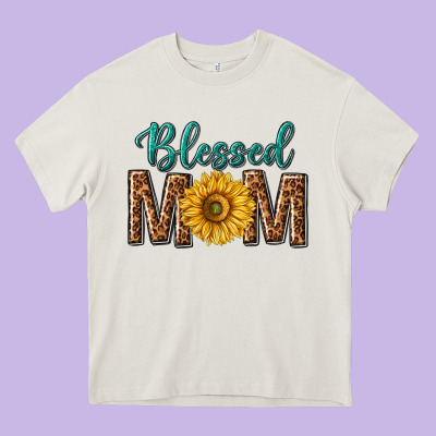 Western Blessed Mom With Sunflower Heavy Core Tee Designed By Texasbilliewilder