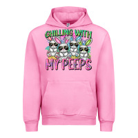 Fuchsia Pink Chilling with my peeps Easter bunnies Urban Hoodie - CowGirlArtShop