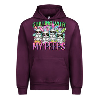 Mauve Wine Chilling with my peeps Easter bunnies Urban Hoodie - CowGirlArtShop