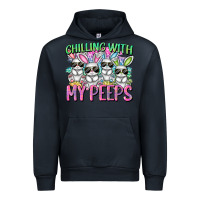 Navy Chilling with my peeps Easter bunnies Urban Hoodie - CowGirlArtShop