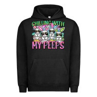 Pigment Black Chilling with my peeps Easter bunnies Urban Hoodie - CowGirlArtShop