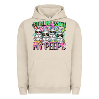 Pigment French Oak Chilling with my peeps Easter bunnies Urban Hoodie - CowGirlArtShop