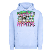Pigment Grape Ice Chilling with my peeps Easter bunnies Urban Hoodie - CowGirlArtShop
