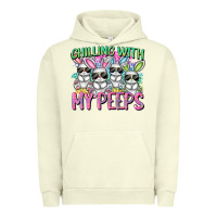 Pigment Pistachio Chilling with my peeps Easter bunnies Urban Hoodie - CowGirlArtShop