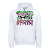 White Chilling with my peeps Easter bunnies Urban Hoodie - CowGirlArtShop