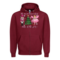 Burgundy the most wonderful time of the year Zipper Hoodie - MaliasSmallBusiness