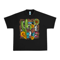 Black western cactus with cowboy boots and sunflowers Urban Heavy Tee - Artiststas