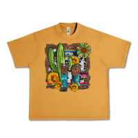 Peanut Butter western cactus with cowboy boots and sunflowers Urban Heavy Tee - Artiststas