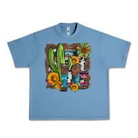 Western Cactus With Cowboy Boots And Sunflowers Urban Heavy Tee | Teevron
