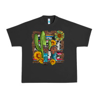Pigment Black western cactus with cowboy boots and sunflowers Urban Heavy Tee - Artiststas