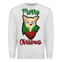 Oatmeal Heather Merry Christmas Cat Premium Sweatshirt - Bettercallsaul
