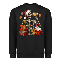 Black christmas skeleton coffee Heavyweight Sweatshirt - Jasminsmagicworld