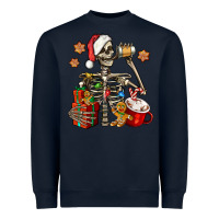 Navy christmas skeleton coffee Heavyweight Sweatshirt - Jasminsmagicworld