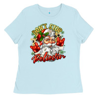 Baby Blue dont stop believin Ladies Tee - Zillion Design Studio