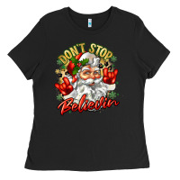 Black dont stop believin Ladies Tee - Zillion Design Studio