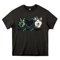Asphalt peace love huskies Heavy Core Tee - RanaPortraitStore