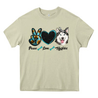 Mossy peace love huskies Heavy Core Tee - RanaPortraitStore