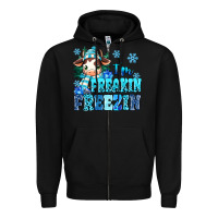 Black I'm freakin freezin Zipper Hoodie - MaliasSmallBusiness