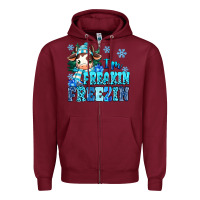 Burgundy I'm freakin freezin Zipper Hoodie - MaliasSmallBusiness