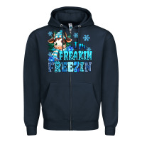 Navy I'm freakin freezin Zipper Hoodie - MaliasSmallBusiness