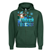 Sports Green I'm freakin freezin Zipper Hoodie - MaliasSmallBusiness