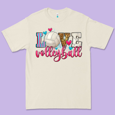 Love Volleyball Premium Tee Designed By Zillion Design Studio