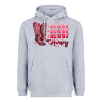Heather Grey howdy howdy howdy honey with cowgirl boots Heavyweight Hoodie - RanaPortraitStore