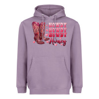 Lavender howdy howdy howdy honey with cowgirl boots Heavyweight Hoodie - RanaPortraitStore