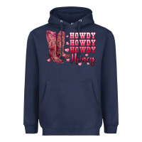 Navy howdy howdy howdy honey with cowgirl boots Heavyweight Hoodie - RanaPortraitStore